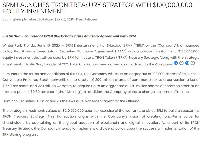 波场 TRON 美股上市打造“TRX 微策略”，DeFi 生态迎来百亿级红利 image 0