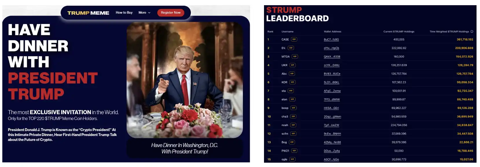 特朗普给$TRUMP买家办晚宴，先让巨鲸30分钟赚73万美元 image 2