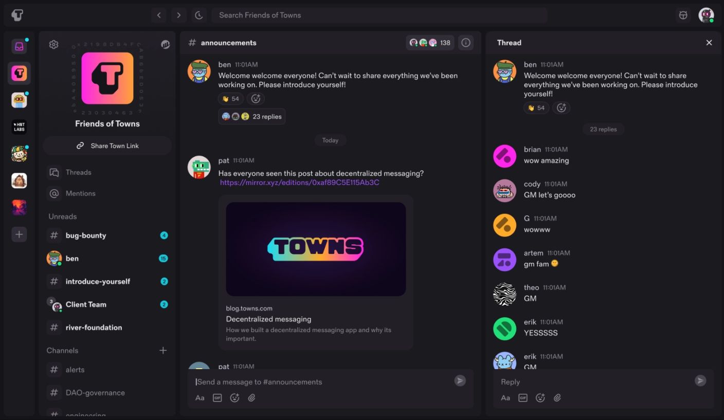 去中心化版 Discord？Towns 获 a16z 加码能否打破链上社交魔咒？ image 0