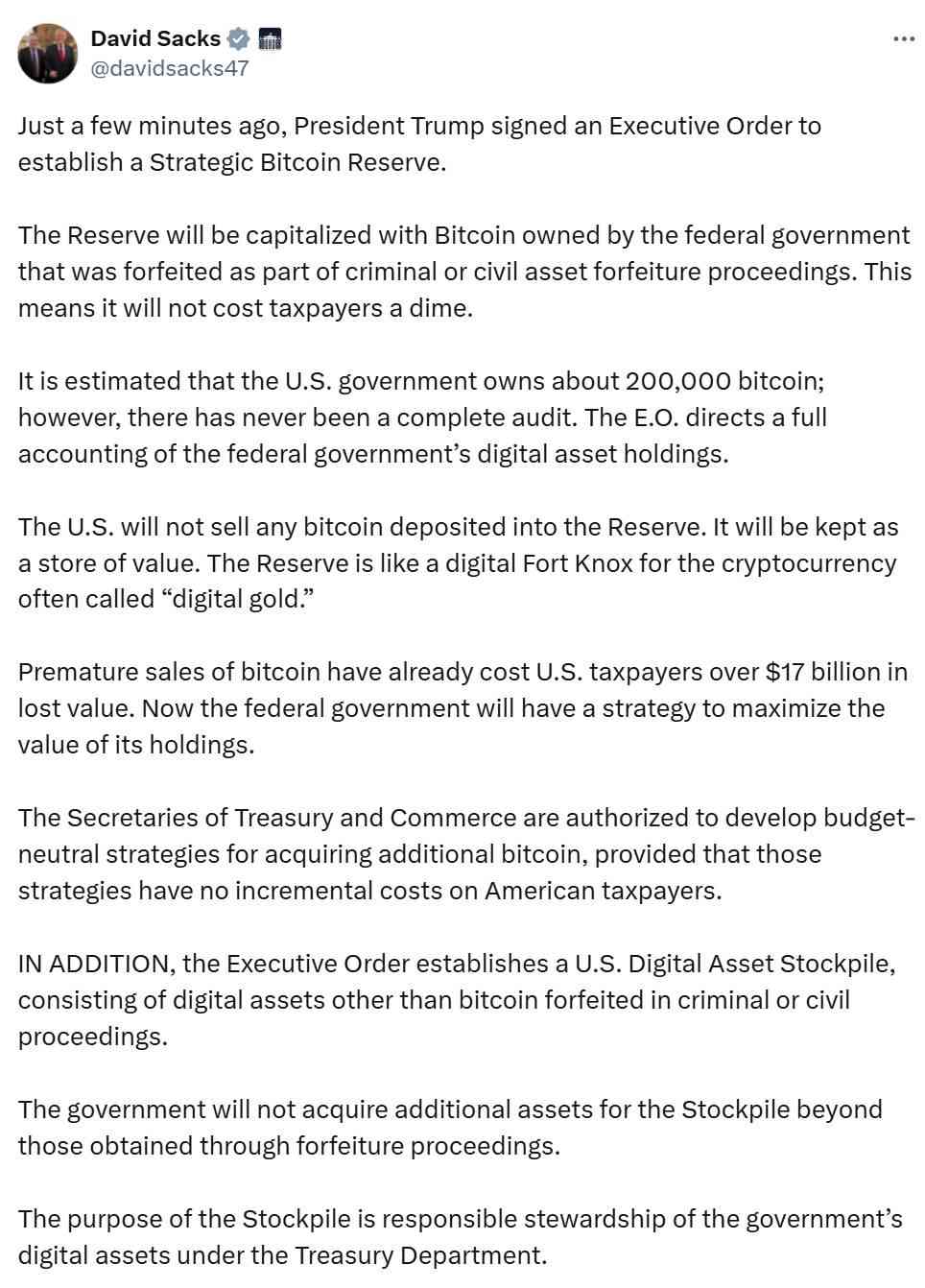 从加仓狂想曲到一场空欢喜：美政府不会再加仓 BTC？ image 0