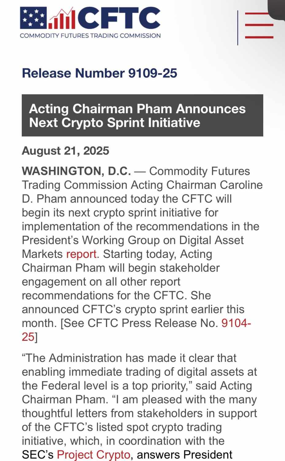 联手出击：详解CFTC“加密冲刺计划”与SEC“Project Crypto”的战略蓝图 image 0