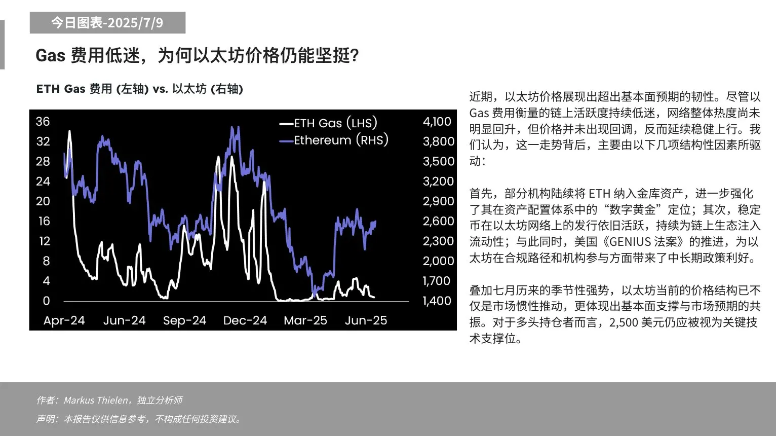 Matrixport 观点：以太坊价格坚挺，2500美元或是关键支撑位