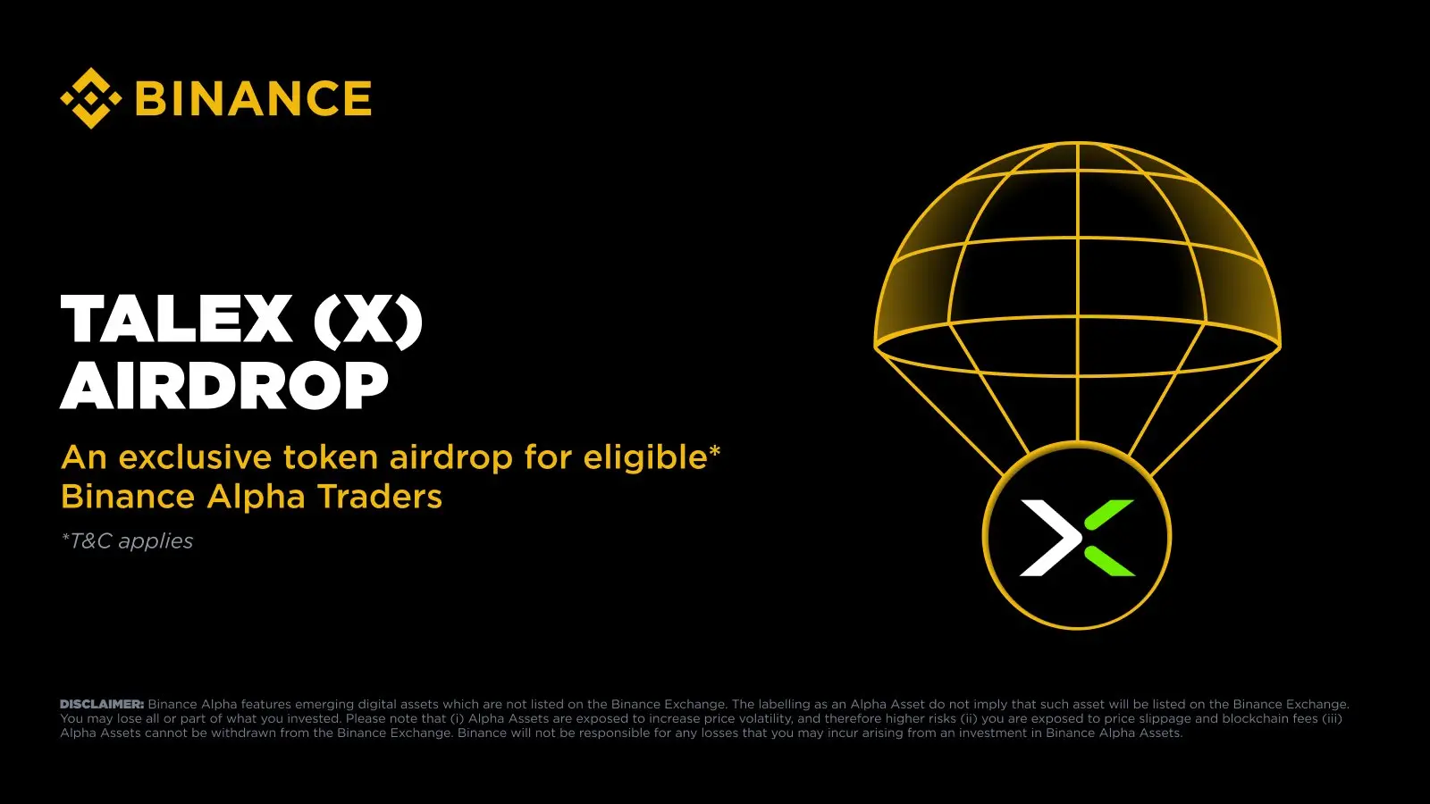 币安 Alpha 上线 TaleX (X) 代币：8 月 7 日交易开启！