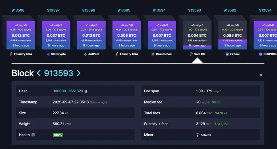 独立矿工喜提3.147 BTC！区块打包致富秘籍 | 比特币挖矿攻略